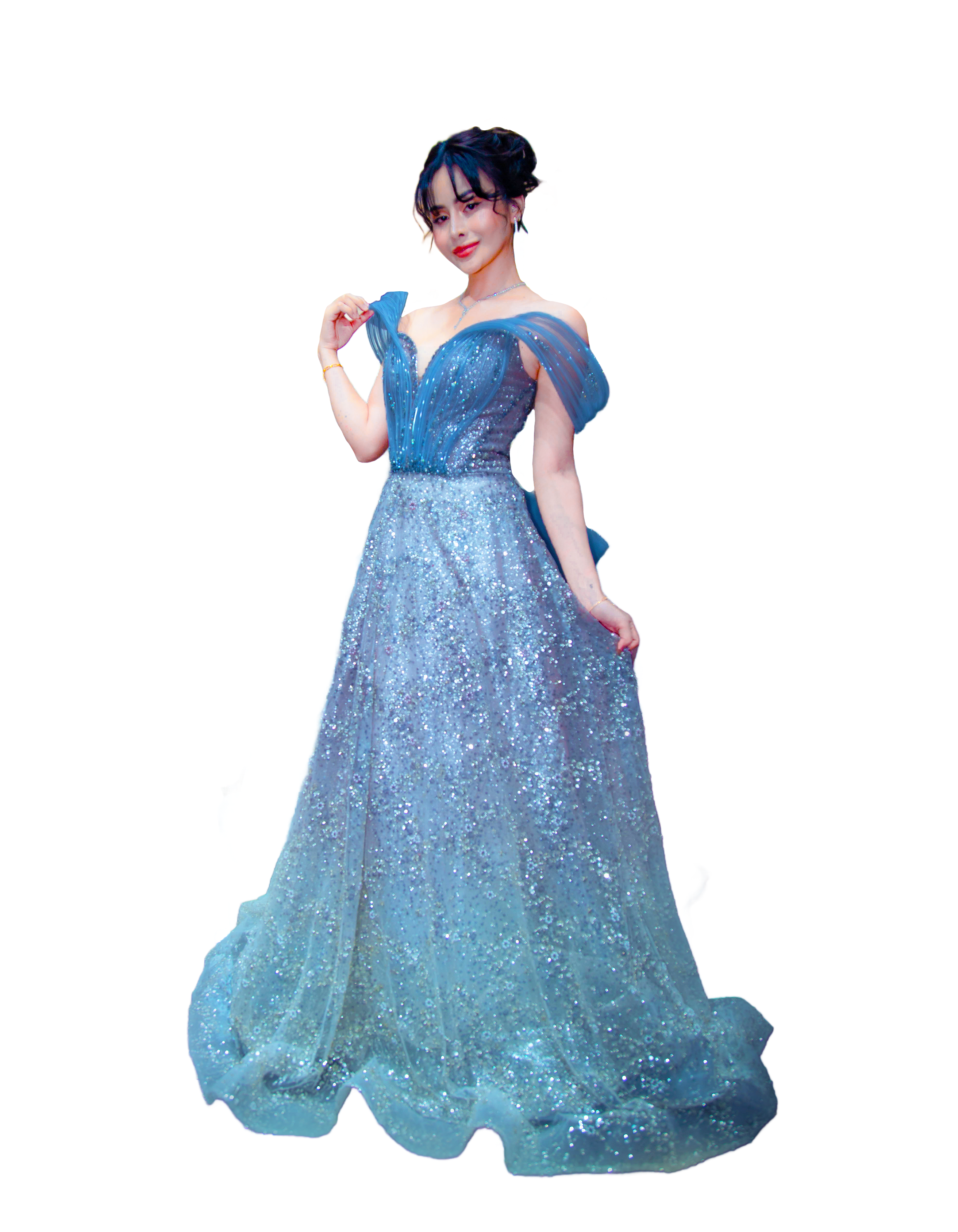 1. Silver Evening Dress